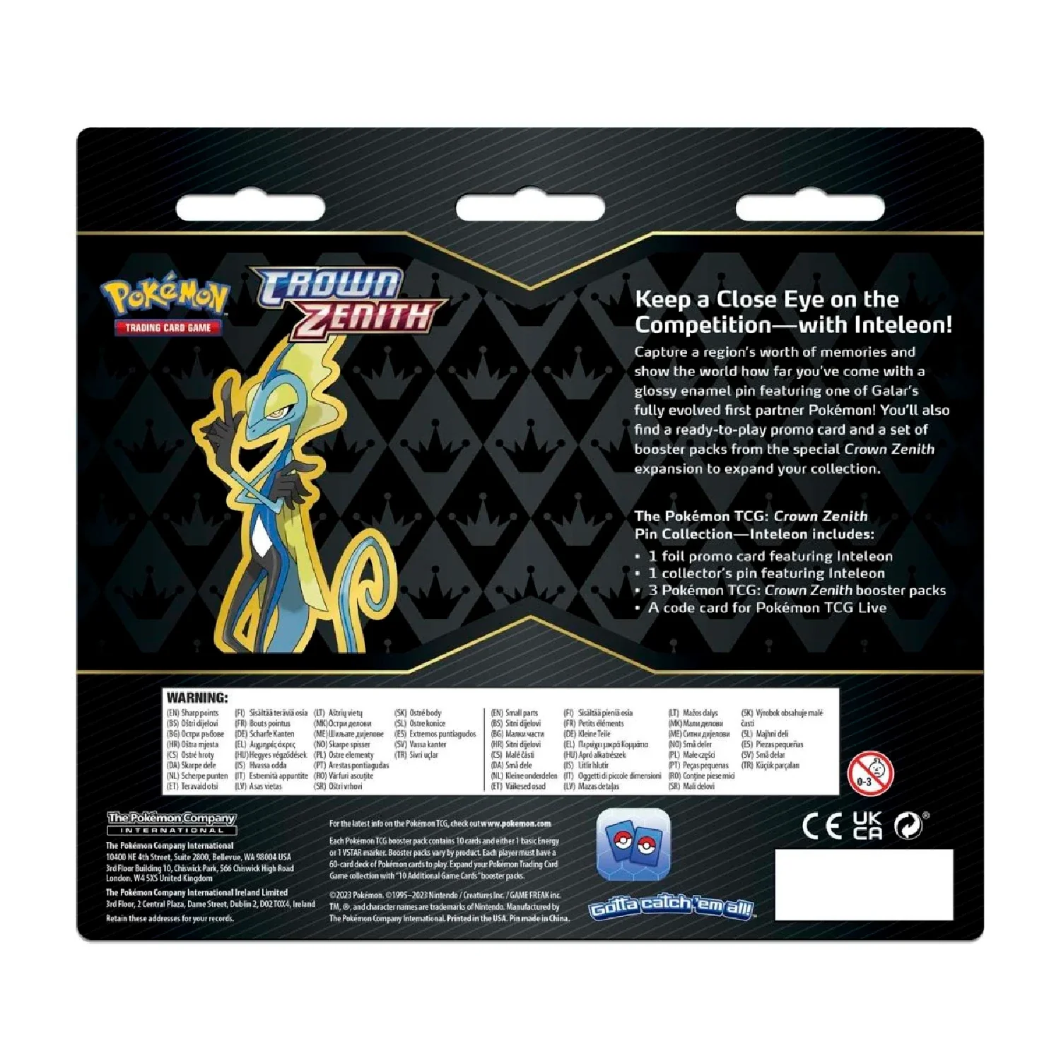 Pokemon TCG: Crown Zenith Pin Collection (Inteleon) - Image 5